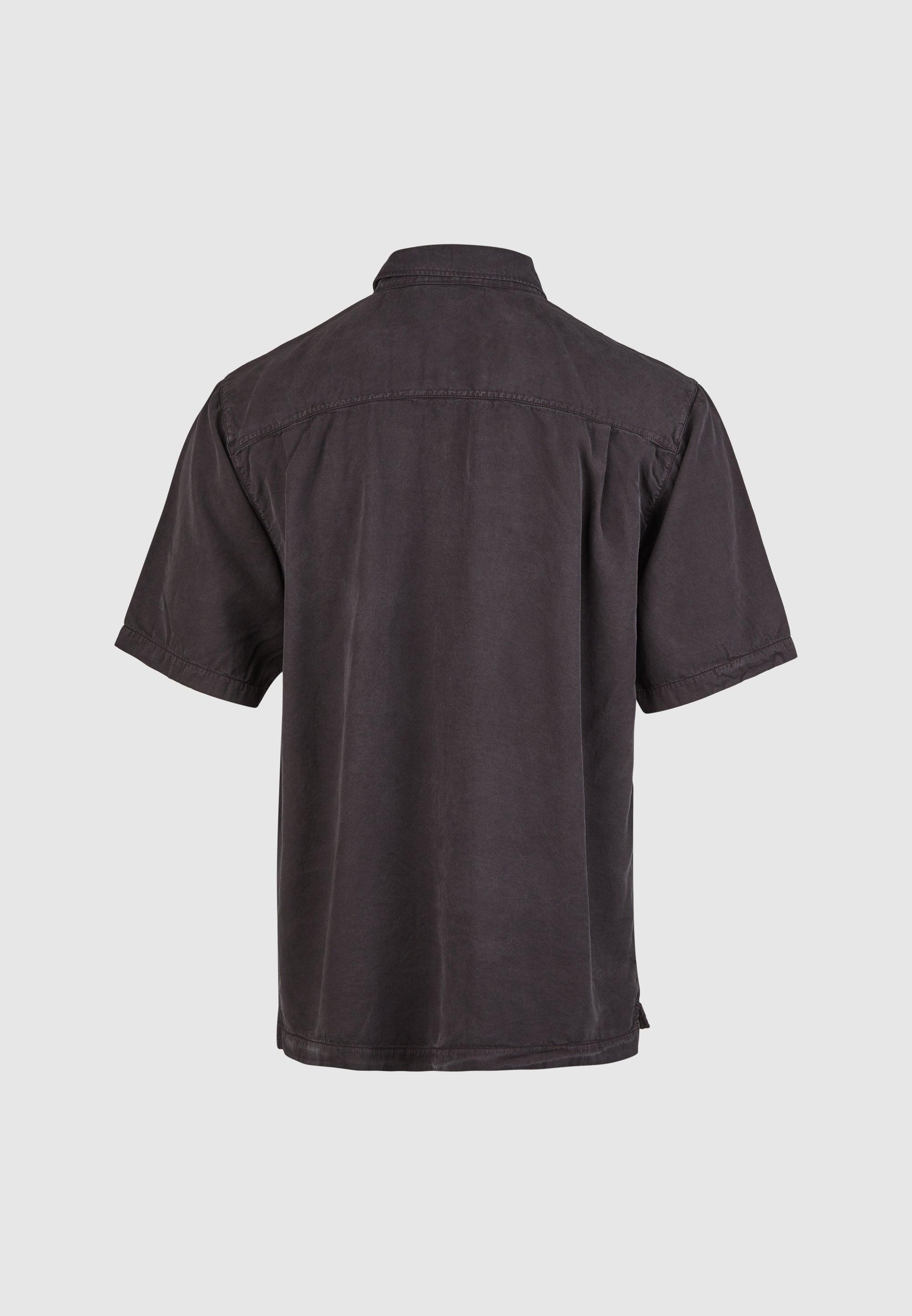 Cleptomanicx Blue Graphite Oversized Easy Shirt Kurzarm Hemd Herren grau